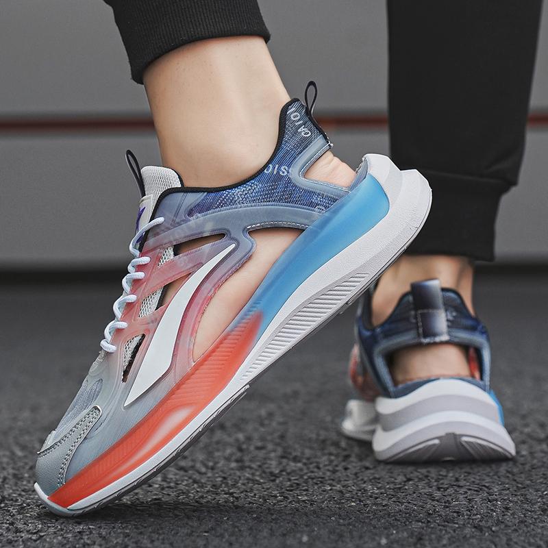 Мужские спортивные сандалии, летние женские пляжные туфли, белые школьные сетчатые кроссовки для бега, парная обувь, дышащие, большого размера