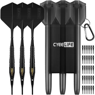 CyeeLife 16г Дартс с мягким наконечником из чистой меди (черный)
