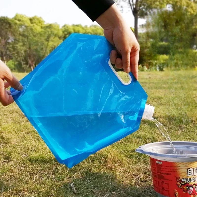 10/5L Outdoor Portable Water Bucket Tourism Camping Trip Sports Water Bag Cycling Hiking Folding Kettle Drinking Water Container