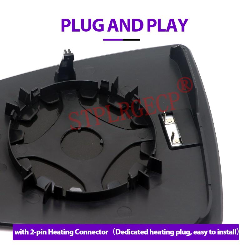 Stplrgecp Passenger Driver Side Left Right Door Side Heated Wing Mirror Glass Lens for Mitsubishi Colt VI Z30 2004-2012 CZ3 CZC