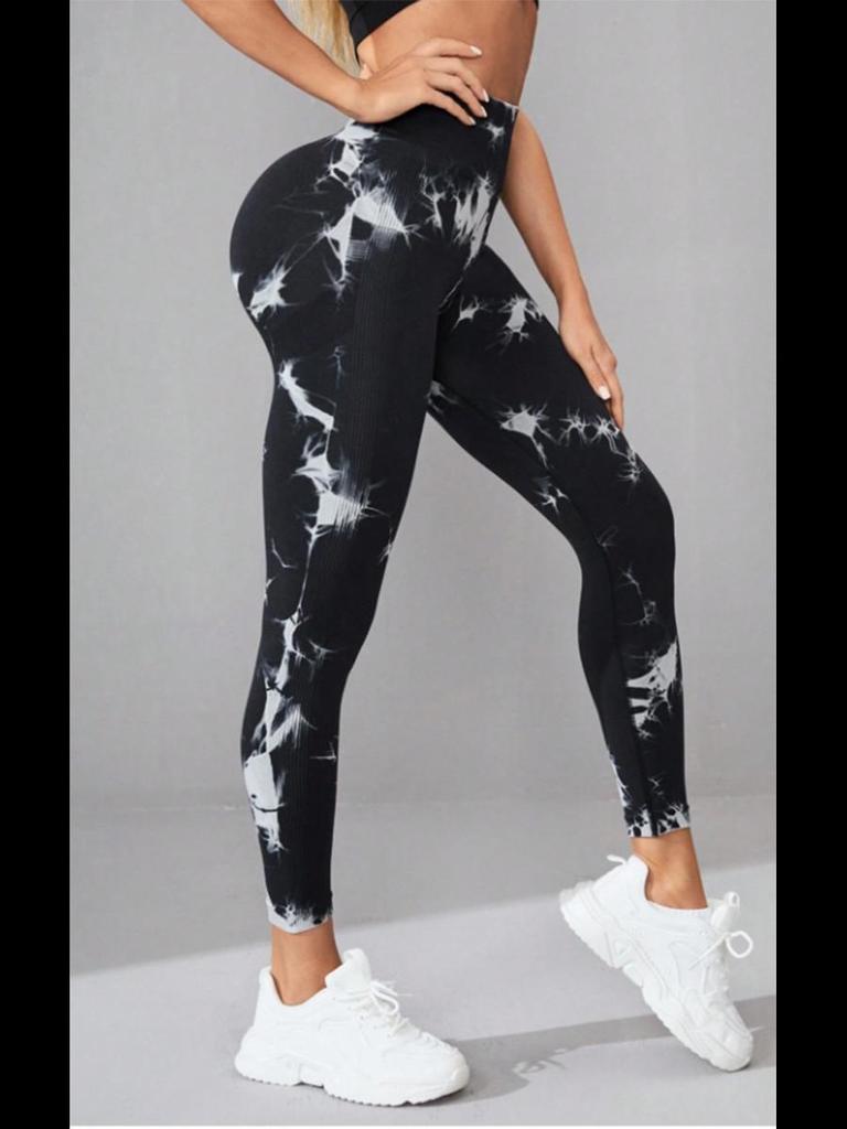 Quick-Drying Tie-Dyed Seamless Yoga Pants - Hip-Lifting & Elastic Fitness Trousers