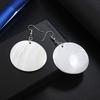 Round Natural Shell Drop Earrings Women Trendy Fashion Jewelry Shopping Dangle Earrring