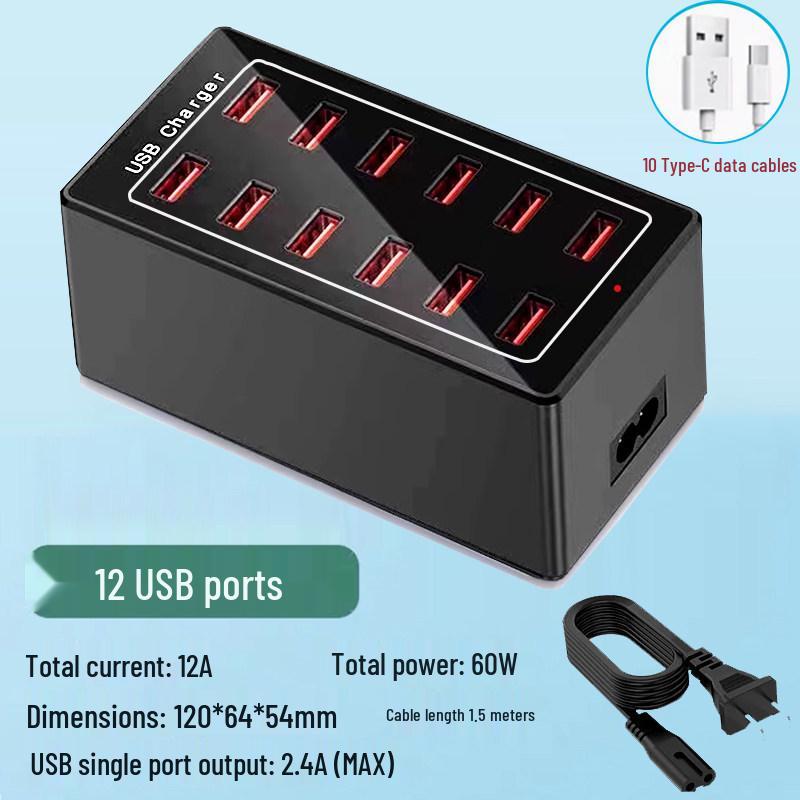 Многопортовая USB-зарядная станция: Быстрое настольное зарядное устройство с 10, 20 или 50 портами для телефонов