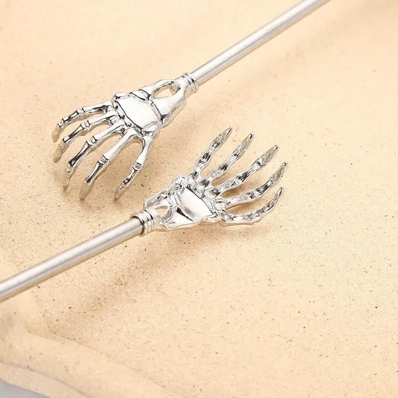 1pc Random Color Stainless Steel Back Scratcher Telescopic Scratching Massager Extendable Itch Old Man Happy Health Products