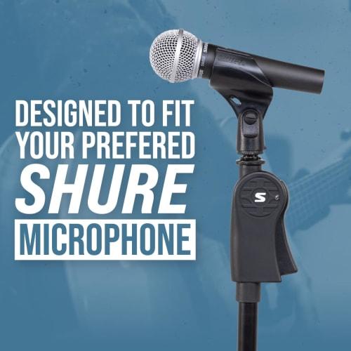 Shure by Gator Deluxe Tripod Microphone Stand, Straight Type, with Pistol Grip Clutch, SH-TRIPODSTANDDX