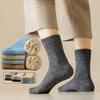 5 Pairs of Male Autumn and Winter Plush Warm Thickened Floor Mid Calf Socks