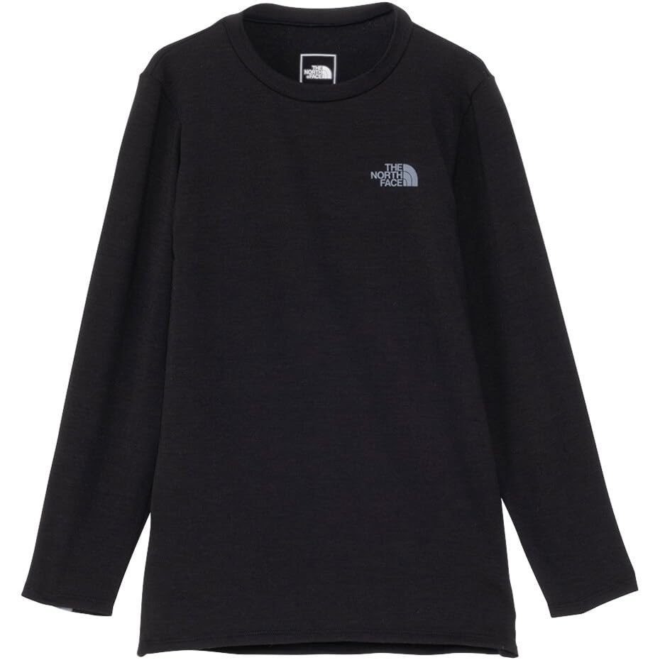 The North Face Теплая футболка с длинным рукавом, антибактериальная, размер 150, детская, унисекс, высокоэнергетическая изоляция, устойчивая к запахам, черная,
