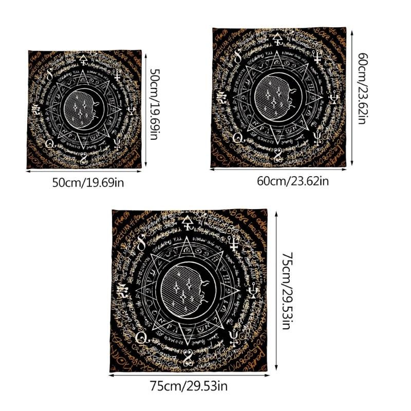 Квадратный гобелен для гаданий Звездная руна Астрологическая скатерть Скатерть для стола с картами Таро Скатерть для стола Принадлежности для колдовства