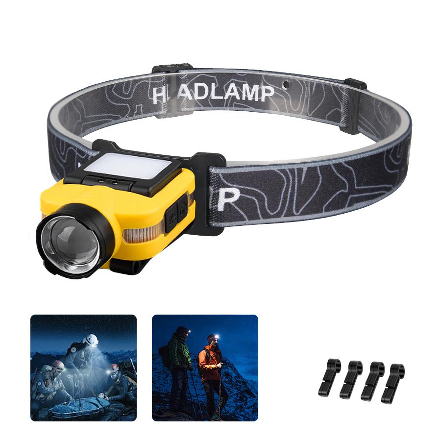 Mini Portable LED Induction Headlampt Built-in Battery Type-c Charging 5 Lighting Modes Ultra Bright Outdoor Hunting Flashlight