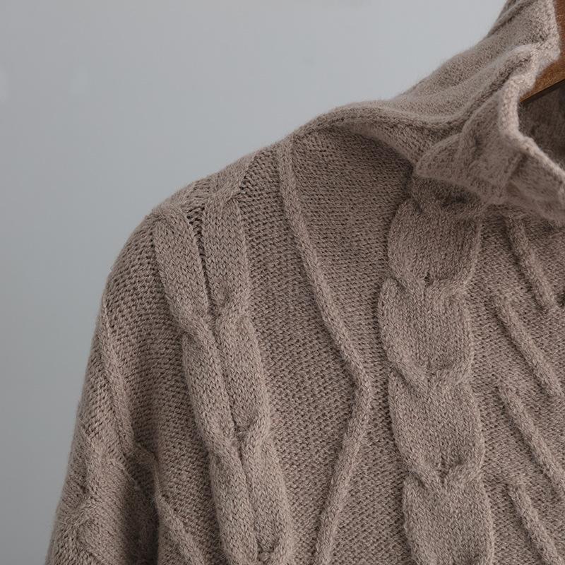 QICED Осенне-зимний комплект большого размера с высоким воротом, модный, нежный и непринужденный стиль, комплект из двух предметов свитера, однотонный трикотажный