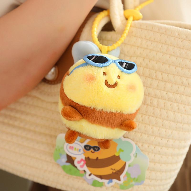 Cute Cartoon Snot Bear Bee Plush Toy Pendant Girl Bags Key Gifts Decoration