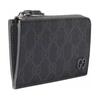 Gucci GG logo zipper closure upreme canvas card holder, same style for men and women, dark gray