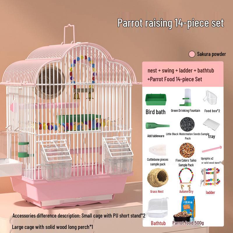 Новая Экологическая Птичья Вилла: Маленькая клетка для попугаев, например, для кореллы, ожерелового попугайчика, волнистого попугайчика, жемчужного