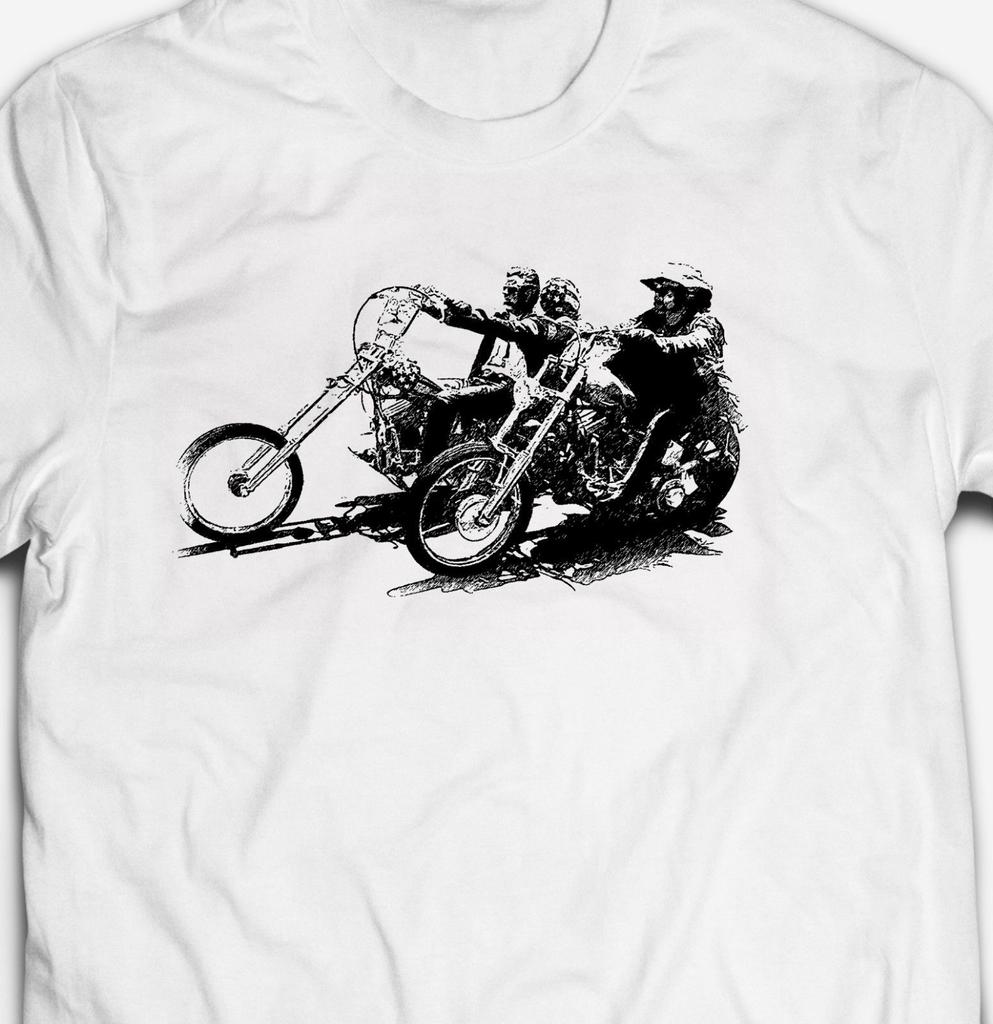 Mens Easy Rider Movie Printed Men T Shirt Popular Man T-Shirt Men Cotton Tees Streetwear Haraju
