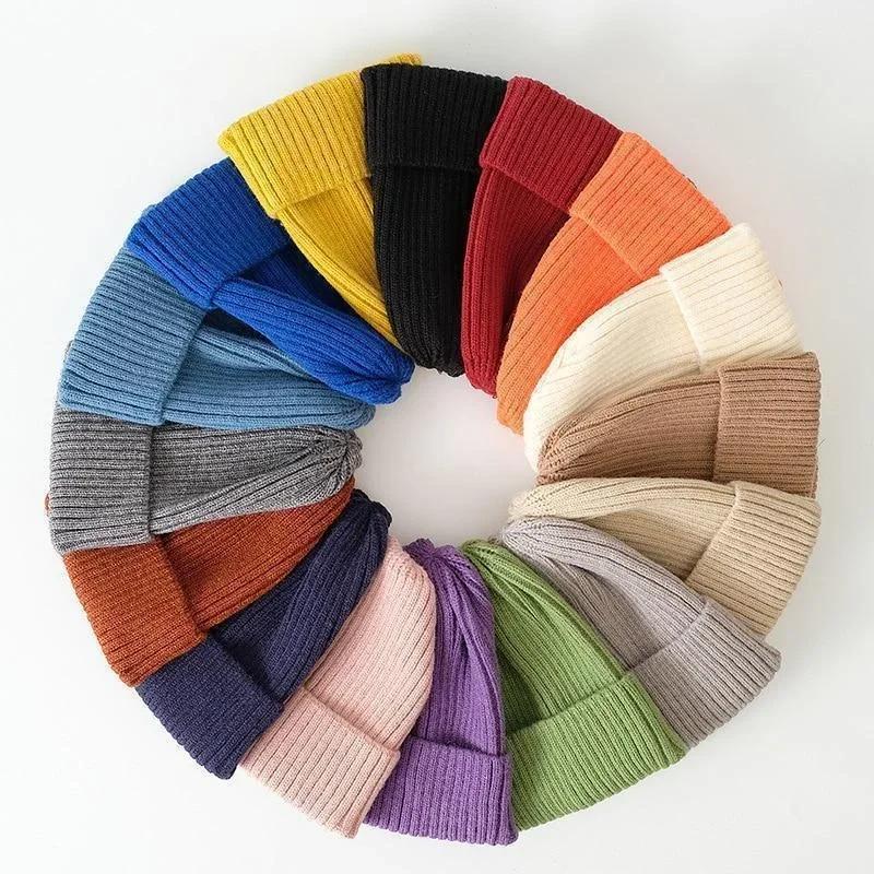 Новая зимняя шапка для женщин, мужчин, мальчиков, девочек, вязаная крючком, однотонная, унисекс, осенняя, вязаная, шапки, дикие аксессуары