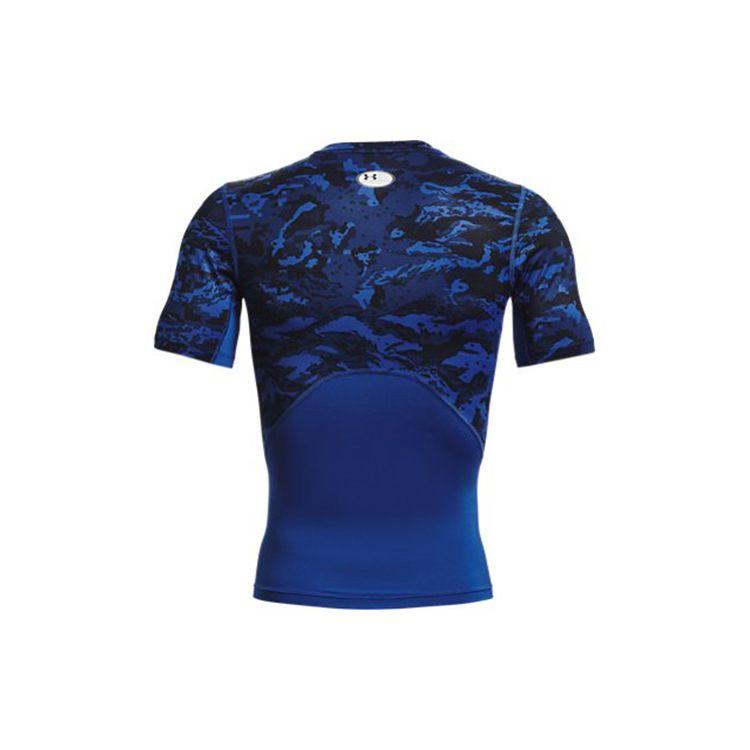 Under Armour HeatGear® Camouflage Training Running Fitness Shirt Men Tops Blue 1361519-432