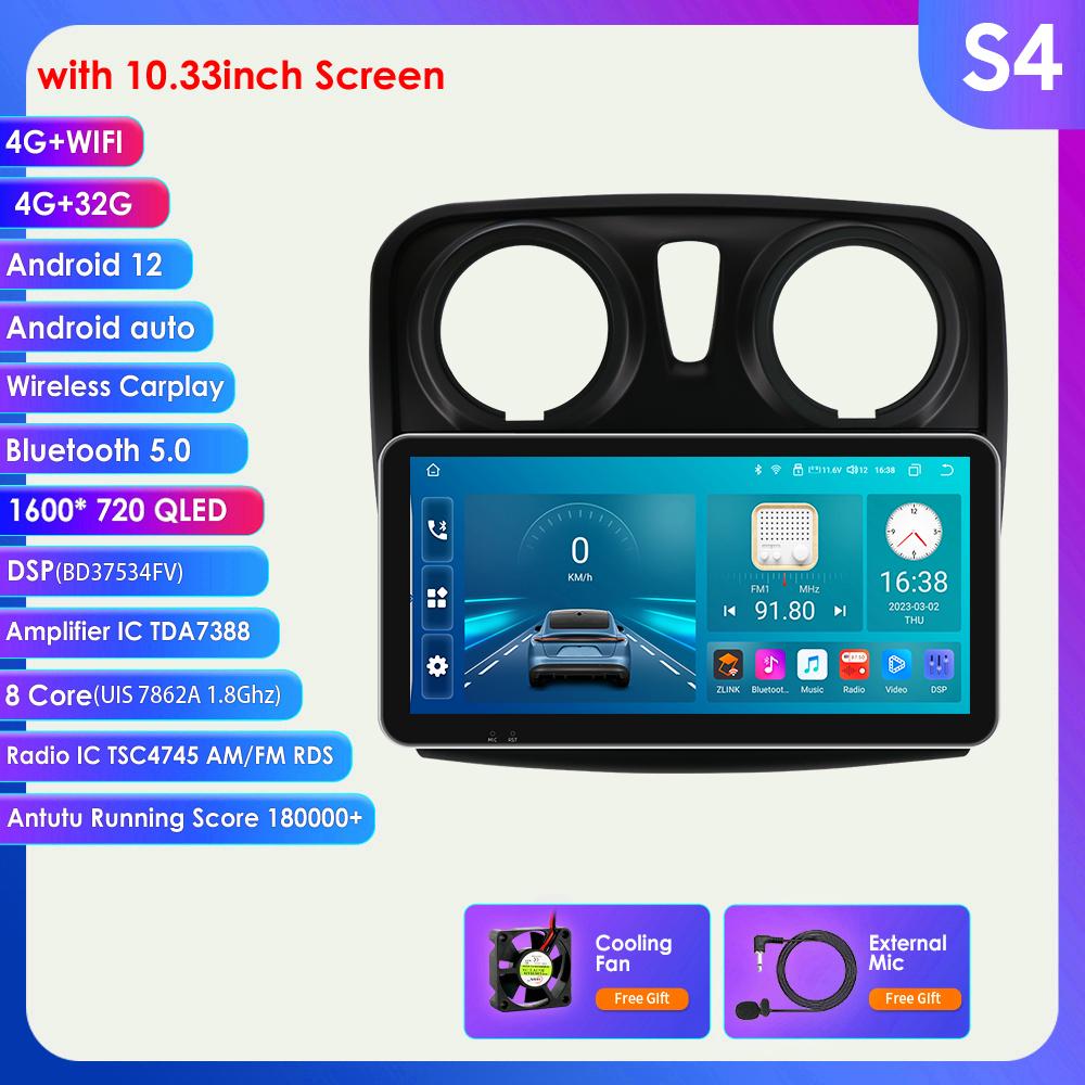 2din Android Авторадио для Renault Logan 2 2012-2019 Sandero 2 Автомобильный радиоприемник Мультимедийный видеоплеер GPS Navi Головное устройство Carplay 4G Интеллектуальный экран