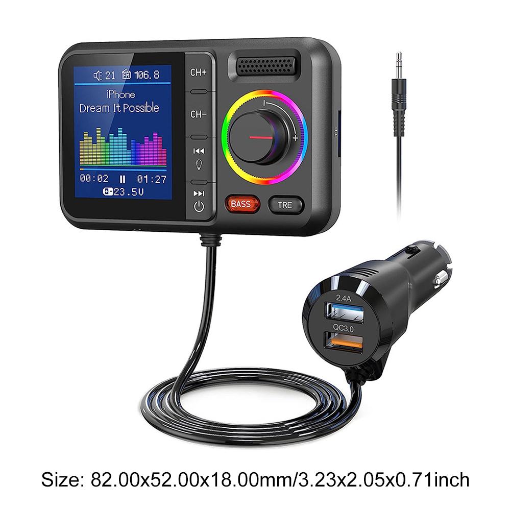 BT FM-передатчик с поддержкой зарядки QC3.0, беспроводной автомобильный адаптер, громкая связь, MP3-плеер для автомобиля