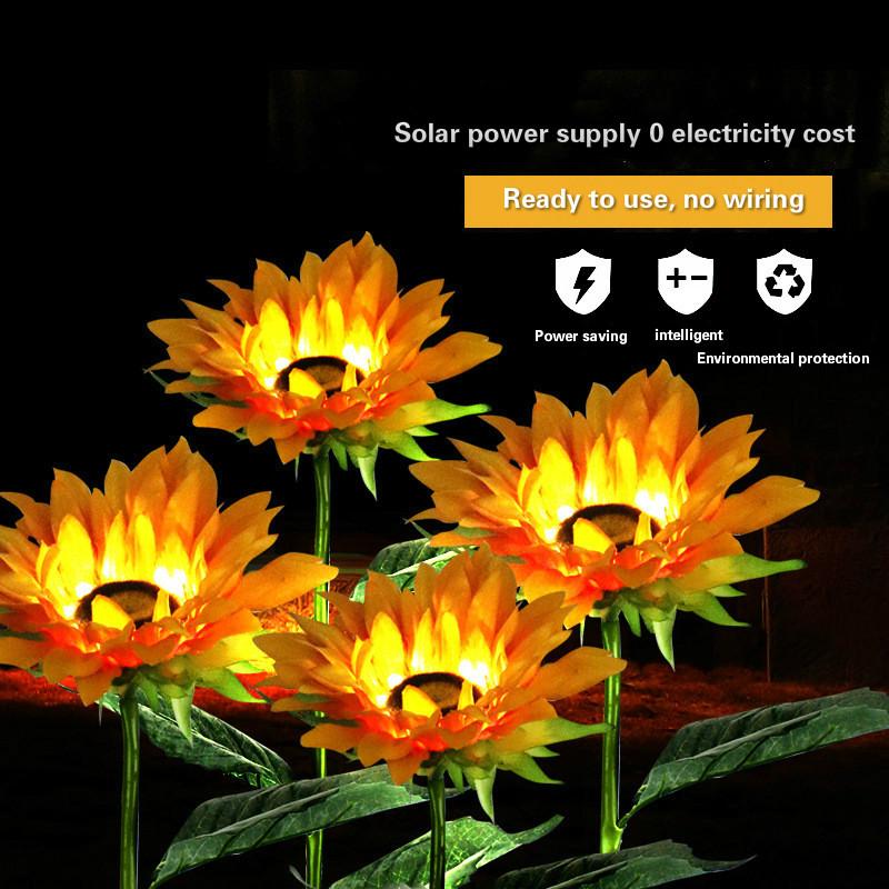 LED Light Source Solar Sunflower Decorative Lantern Romantic Atmosphere Light Home Decor