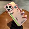 Посадочный талон Билет на самолет Чехол для телефона Для iPhone 17,16,15,14,13,12,11,Pro Max,Plus Конфетный Серебристый Чехол