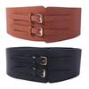 Solid Color Corset Belt Adjustable Wide Waist Corset Casual PU Cummerbunds Girl