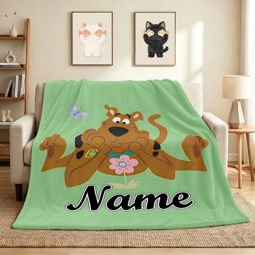 Custom Name Scooby Doo Mystery Flannel Blanket Throw Blanket Soft Warm Sofa Bed home Decor Unique Gift