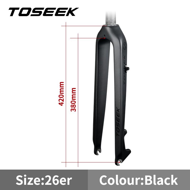 TOSEEK матовая 3K вилка из углеродного волокна для горного велосипеда 1-1/8 "жесткий дисковый тормоз MTB велосипедные вилки 26/27,5/29er прямая трубка 28,6 мм