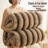 Class A Thick Winter Flannel Blanket - Rabbit Hair Nap & Coral Fleece Bed Cover