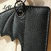 Igniter Cover Pendant Gothic Bat Case Keychain Punk Faux Leather Holder Portable Sleeve Pouch for Backpack Halloween Keychain