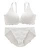 Nissen Underwear Simple Tone Lace Bra and Panty Women's Set, Set, White, G100/5L