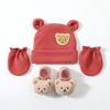 Warm Baby Hat Gloves Socks Set Breathable Infant Mittens Soft Newborn Hat  Unisex