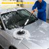 3-Section Telescopic Car Wash Mop Bendable Handle Car Wash Brush with Chenille & Microfiber Head