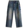 NVG·YOUNG Men's Washed Straight-Leg Workwear Jeans