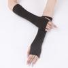 Fingerless Knitted Gloves Arm Warmers Elbow Mittens Harajuku Ankle Wrist Sleeves  Outdoor