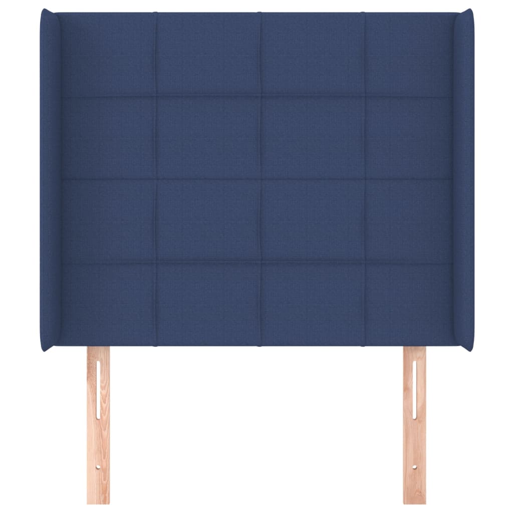 Headboard with Ears Blue 83 x 16 x 118 128 cm Fabric