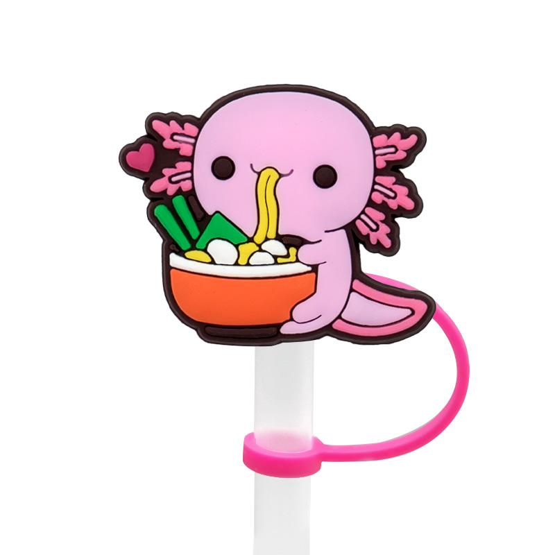 Straw Cover  High Quality Silicone Oceans Animal Reusable Dustproof Fishing Straw Toppers Covers for Cup Accessories