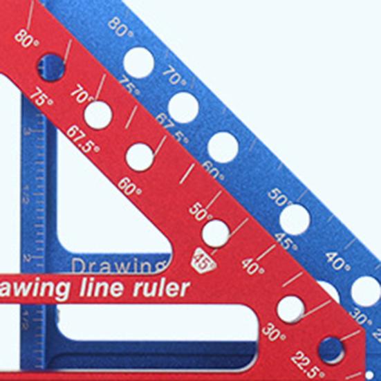 3D Многоугольная измерительная линейка Высокоточная треугольная линейка из алюминиевого сплава с 6 отверстиями для позиционирования