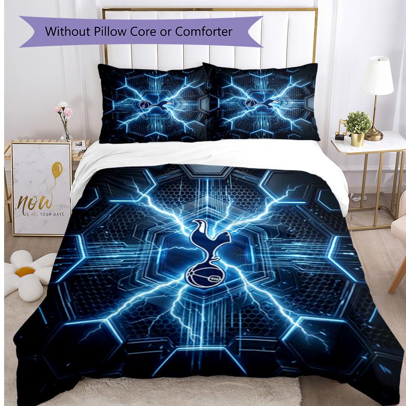 Tottenham Hotspur Pattern Printed 3PCS Bedding Set Soft Skin-Friendly Washable Duvet Cover & Pillowcases Set All Season Bedroom
