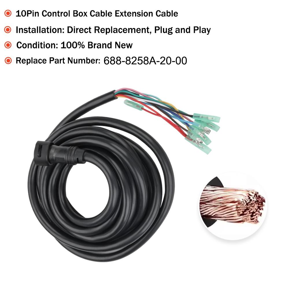 688-8258A-20-00 Main Wiring Harness for Yamaha Outboard Motor 703 Remote Control Box 10 Pin16.4FT Cable Replacement 688-8258A-20