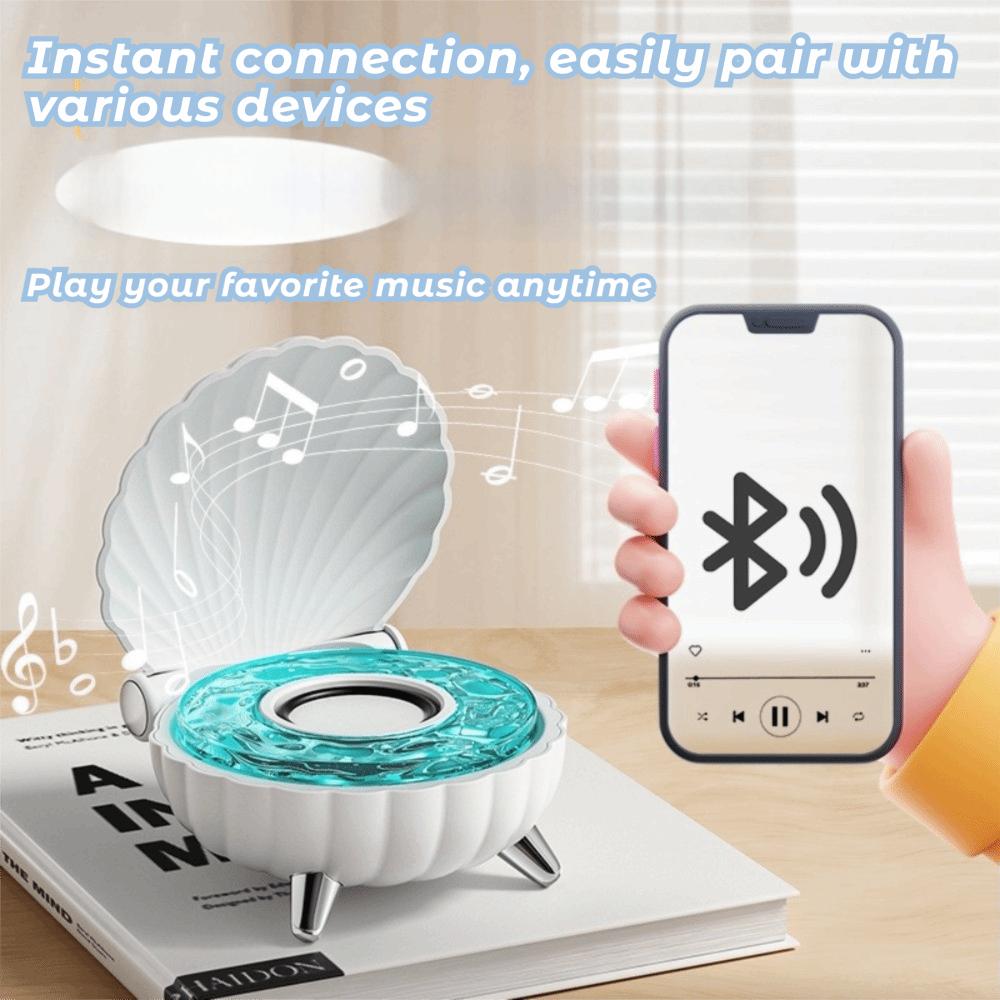 Shell Shape Wave Projector Mini LED Night Light Clear Sound Sound Effects Leisure Music Playing
