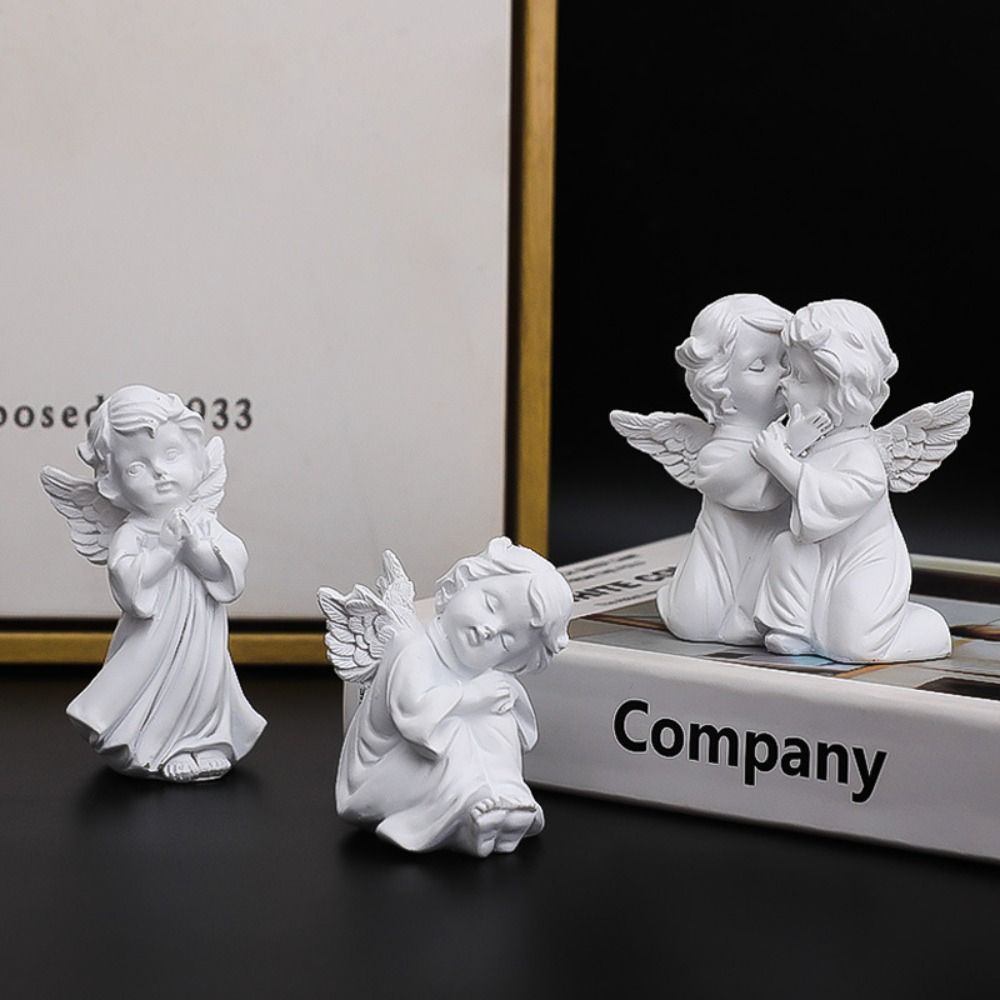 Resin Crafts High Quality Peaceful Prayer Angel Figurine Desktop Ornaments Sculpture Flower Fairy