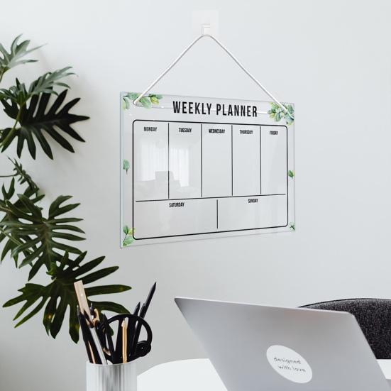 Холодильник, акриловая доска для сообщений с ручками, прозрачная устойчивая к царапинам многоразовая доска для холодильника, еженедельник