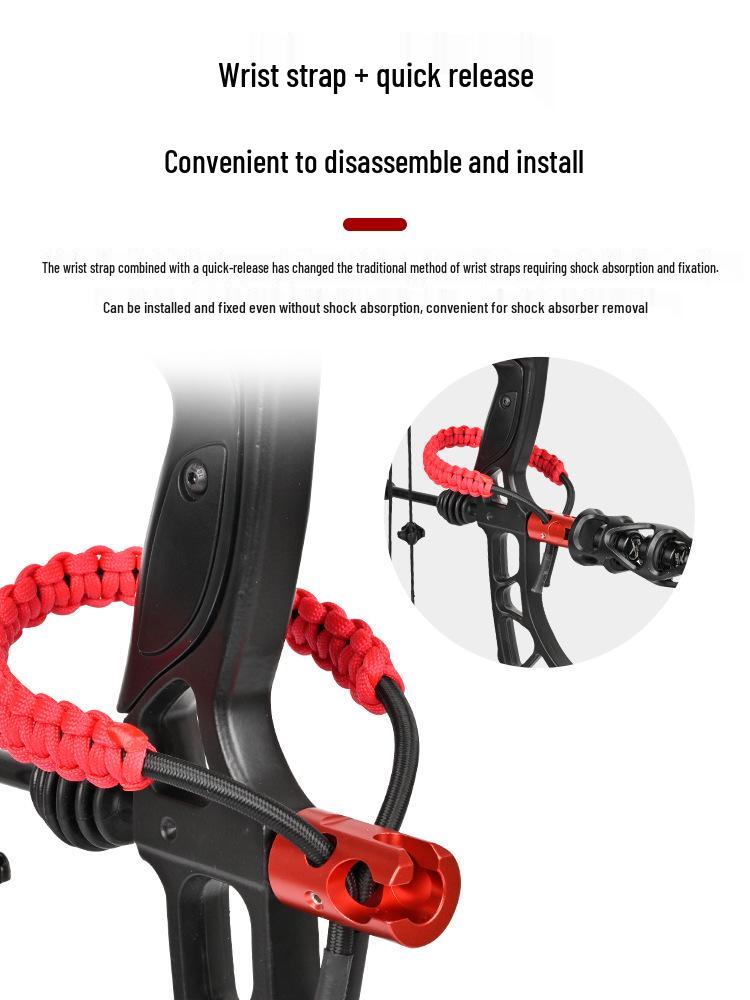 Quick-Release Braided Wrist Strap: Outdoor Archery Compound Bow Shock Absorber with Rapid Disassembly
