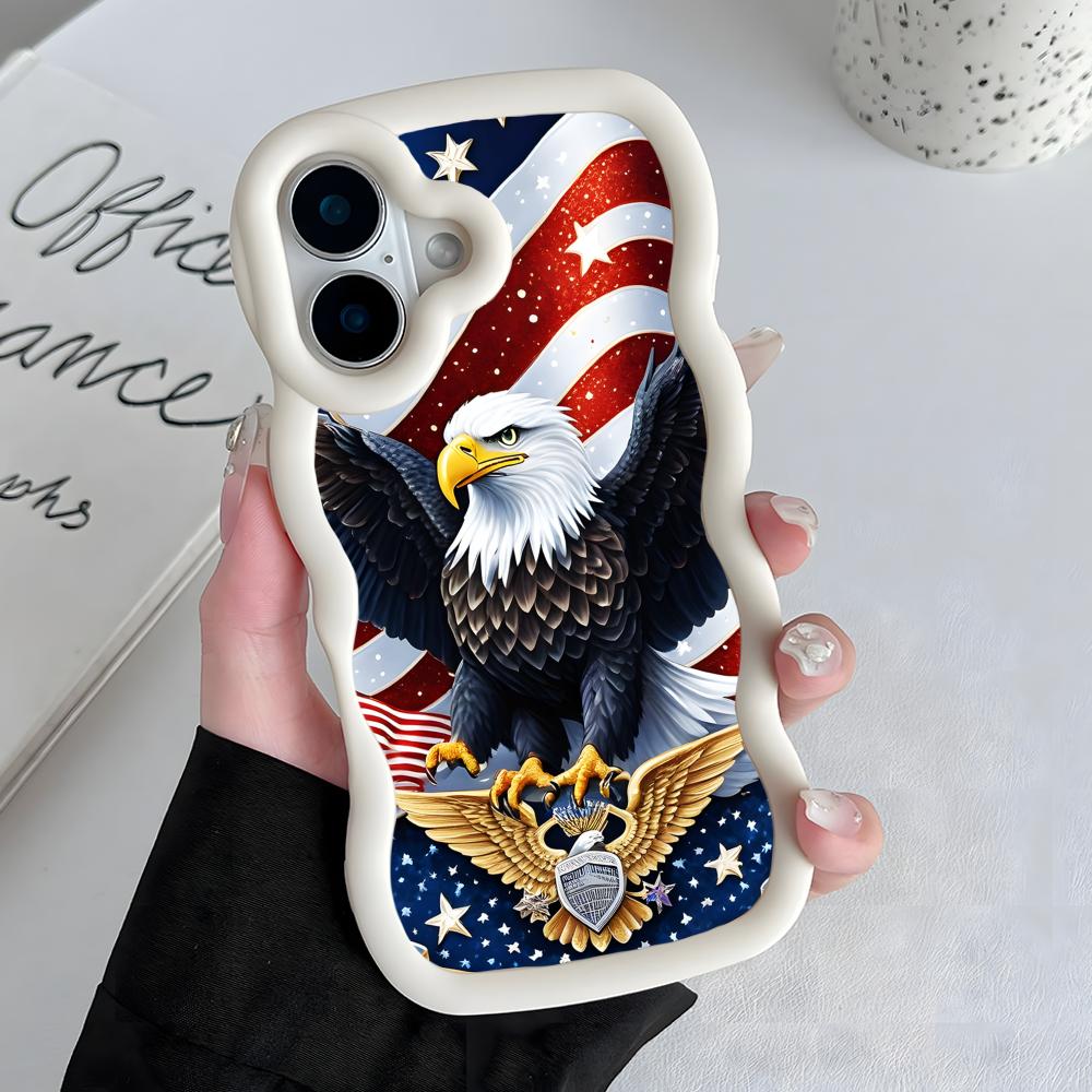 США Флаг Америки Волнистый Край ТПУ Чехол для Мобильного Телефона для iPhone 17 16 15 14 13 12 11 Air Pro Max Plus Цветной Чехол