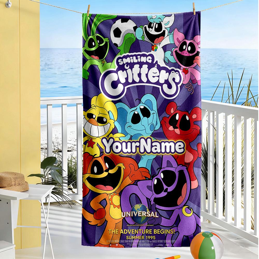 Digital Circus Customize Text Beach Towel Soft Durable Quick-Dry Portable for SwimmingBeachCamping Travel Beach AccessoriesGym