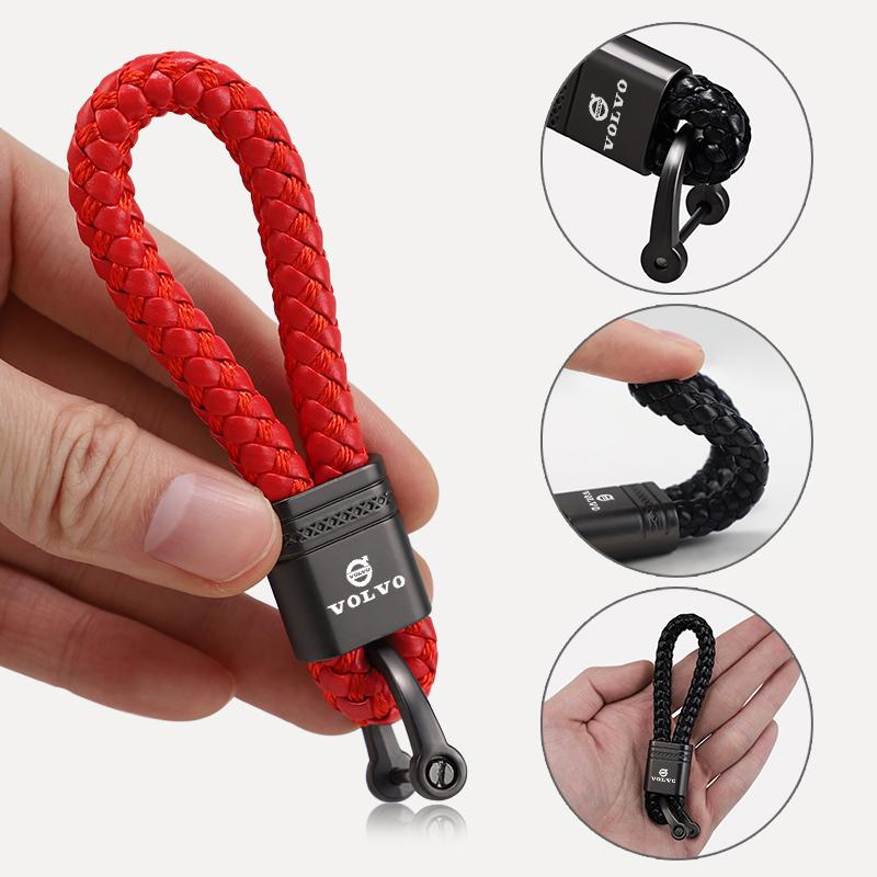 For Volvo XC90 XC60 V50 S60 V70 V60 V40 S90 olestar AWD XC40 S80 Car Key Ring Metal Keychains Braided Rope Zinc Alloy Key Chain