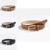 Minimalist Womens Faux Leather Belt With Oval Buckle For Office Use