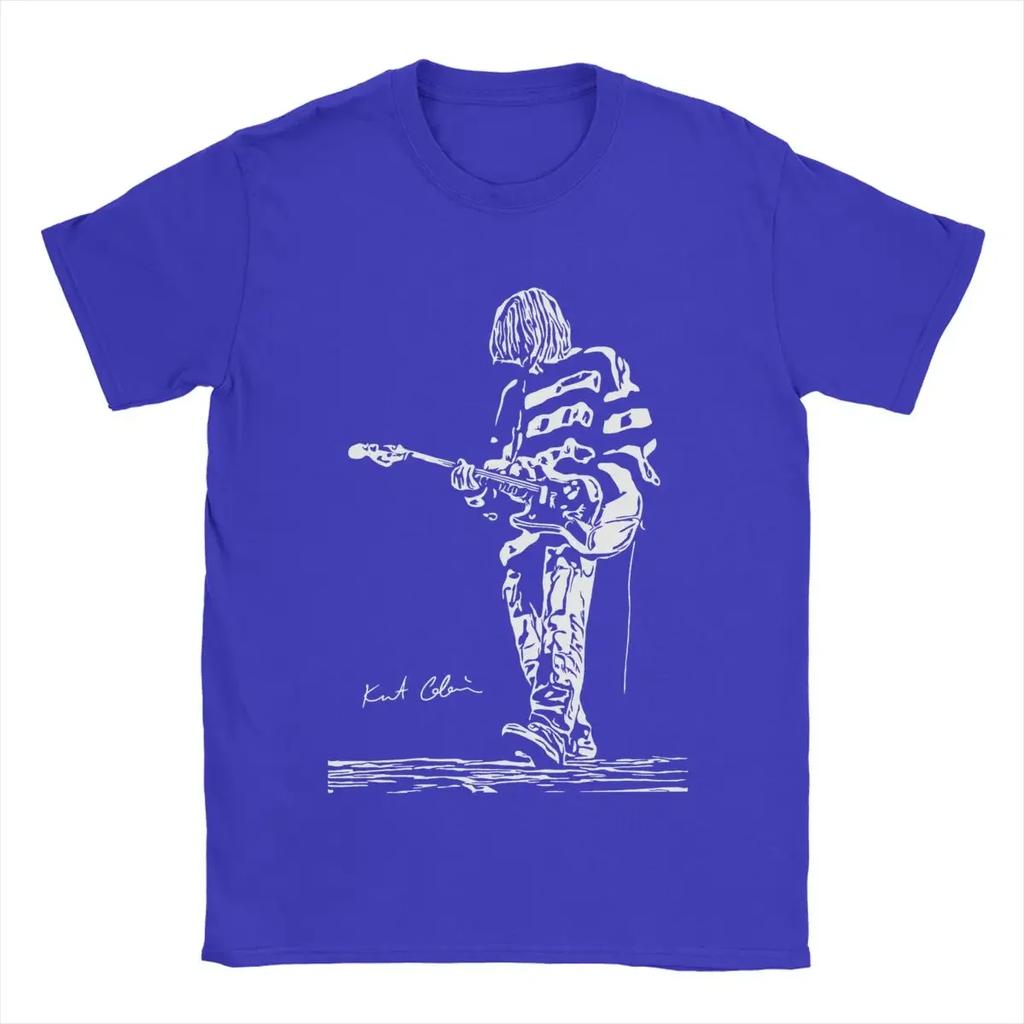 Cool Tee Shirt Short Sleeve Crewneck T-Shirt 100% Cotton Classic Clothing Kurt Cobain Guitar T Shirts  oversized  graphic