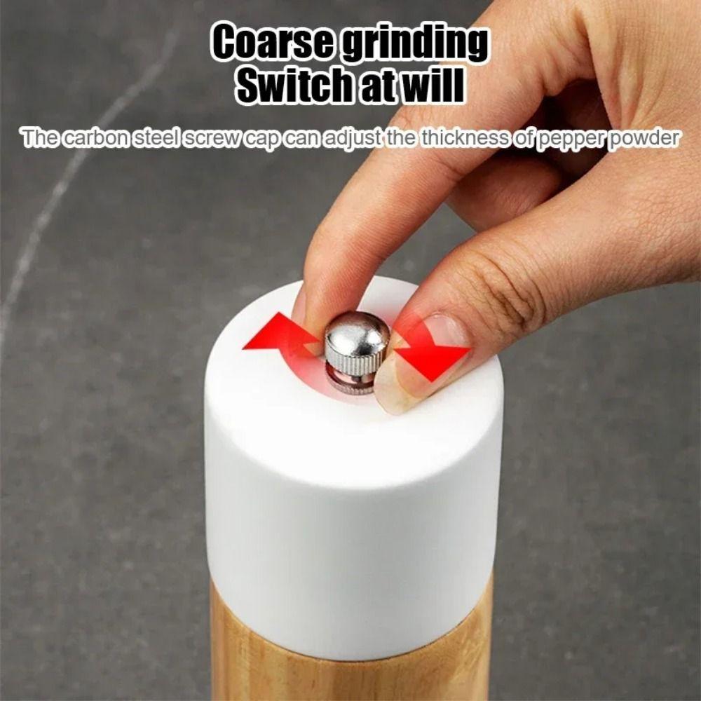 Ceramic Core Manual Salt Mills Refillable Grinding Bottle Wooden Spices Grinder Household