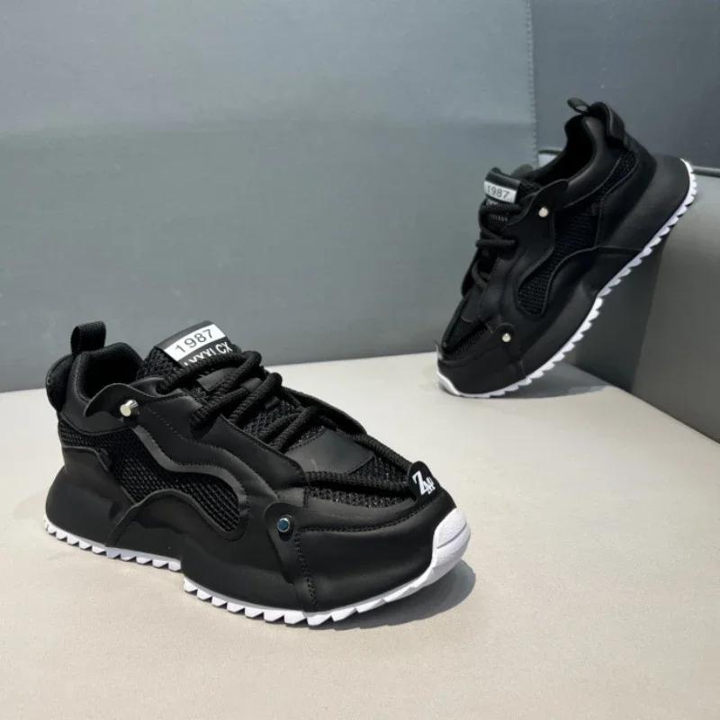 Luxury Men Sneakers Designer Platform Running Shoes Male Fashion Non-slip Sport Shoes Thick Soles Breathable Men Tenis Shoes New